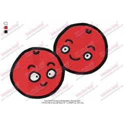 Two Red Tomatos Embroidery Design